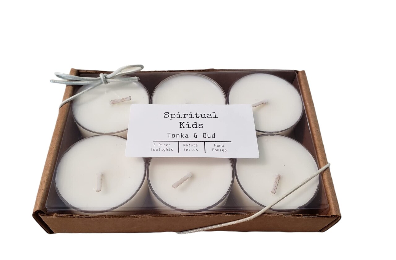 Tonka & Oud 6 Count Soy Tealights Hand Poured with All Natural Soy Wax and Fragrant/ Essential Oils!